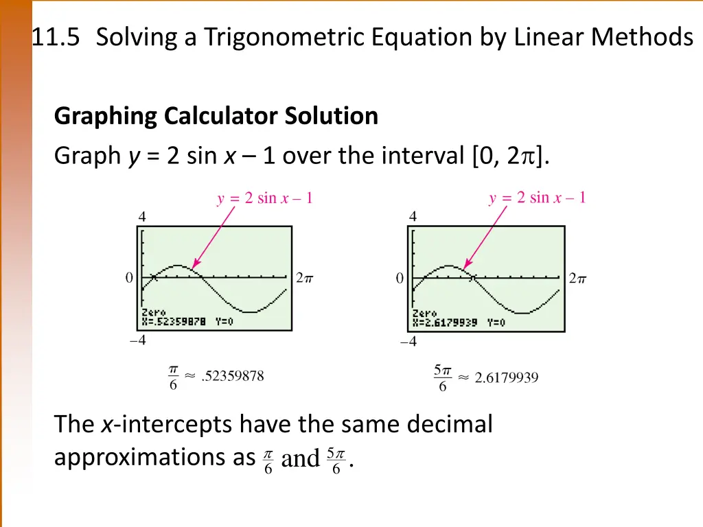 11 5 solving a trigonometric equation by linear