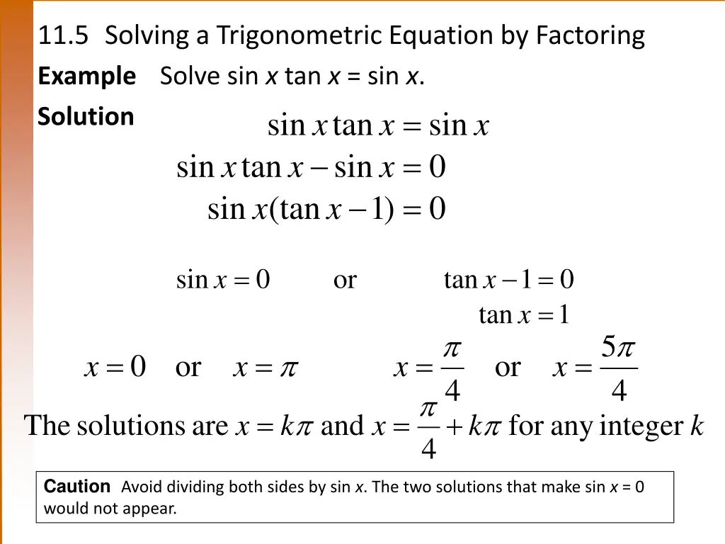11 5 solving a trigonometric equation