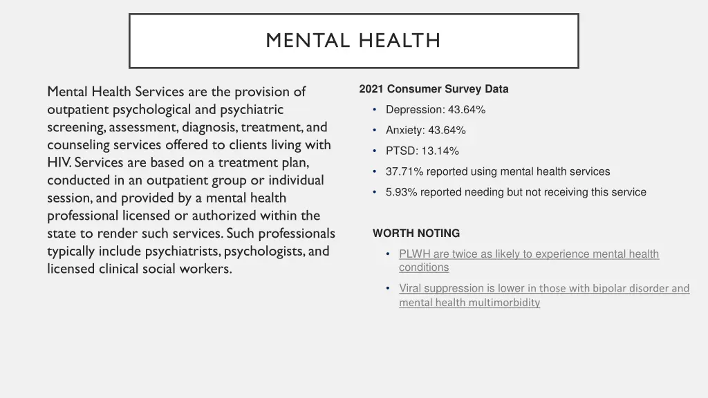 mental health
