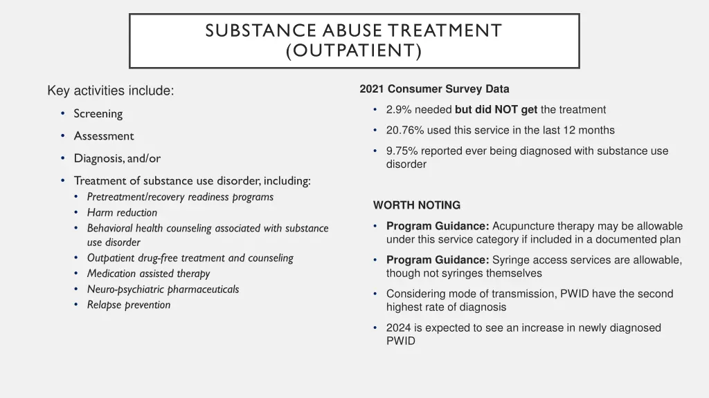 substance abuse treatment outpatient