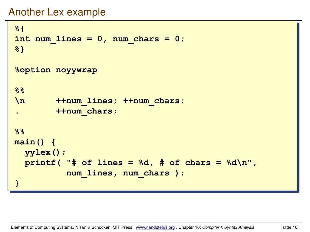 another lex example
