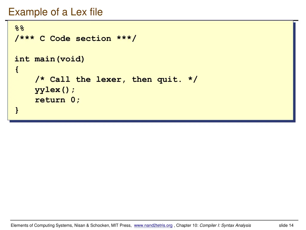 example of a lex file 1