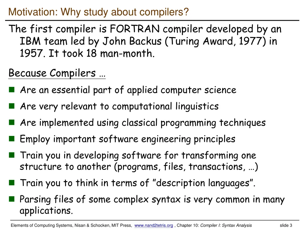 motivation why study about compilers the first