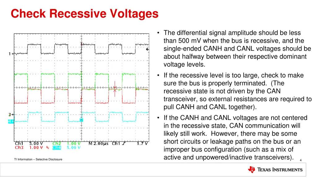 check recessive voltages