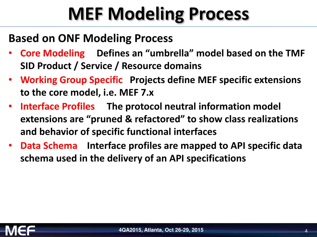 mef modeling process