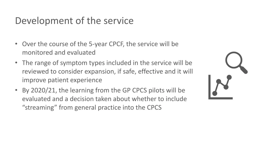development of the service