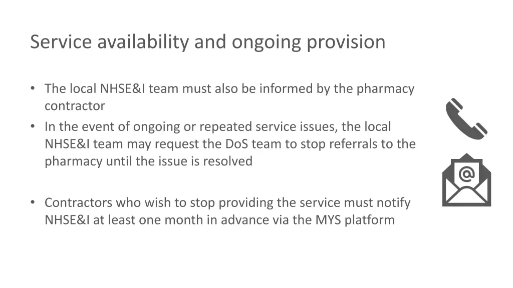service availability and ongoing provision 1