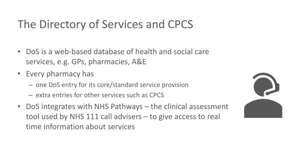 the directory of services and cpcs