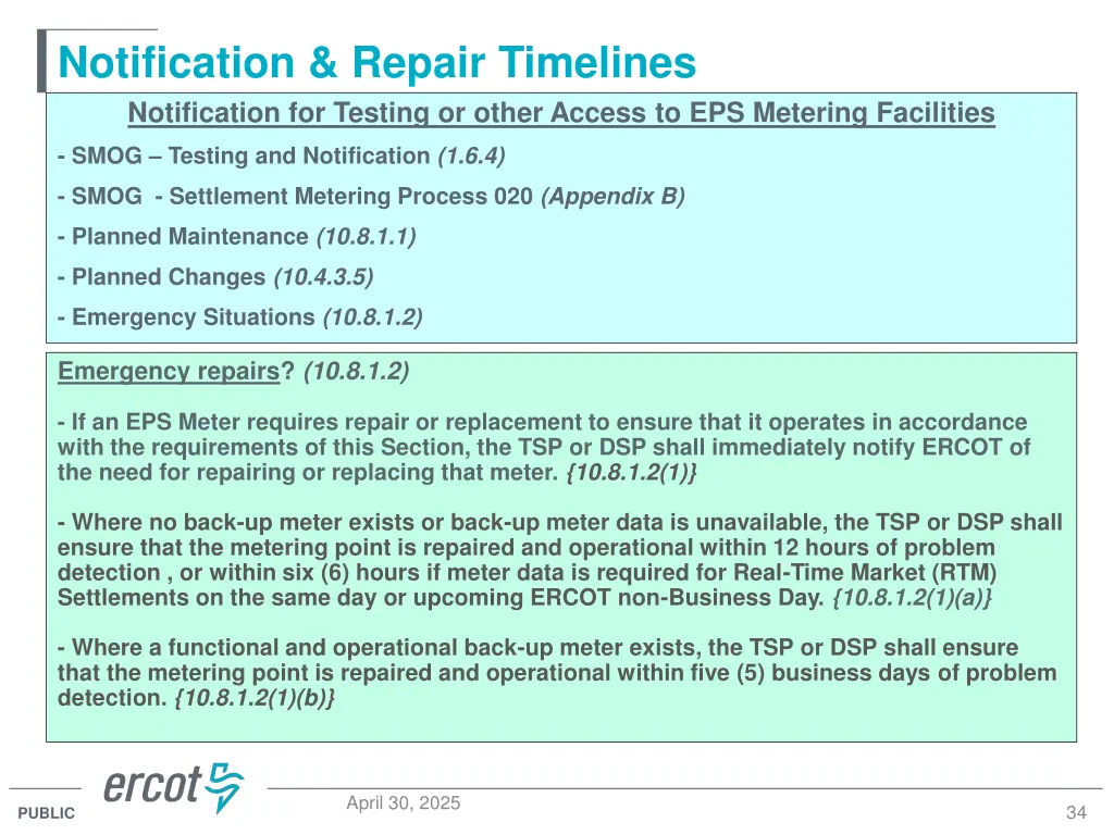 notification repair timelines notification