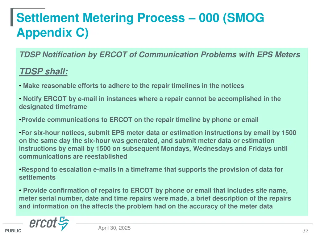 settlement metering process 000 smog appendix c 1
