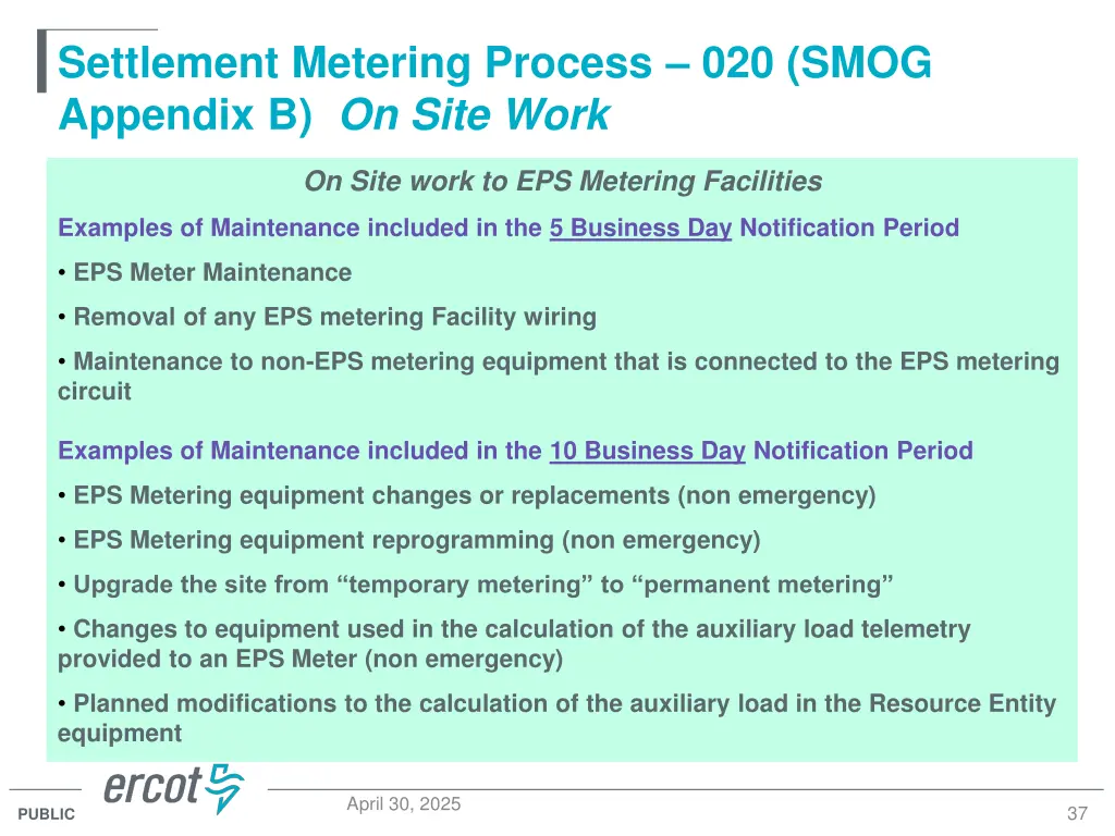 settlement metering process 020 smog appendix 2