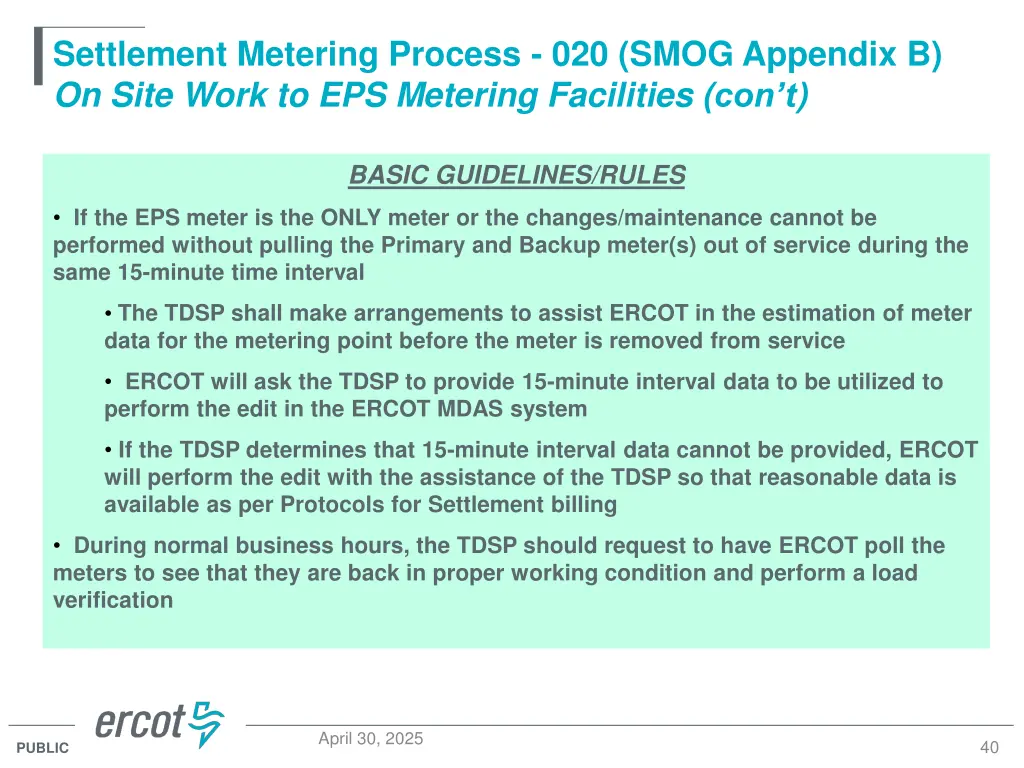 settlement metering process 020 smog appendix 5
