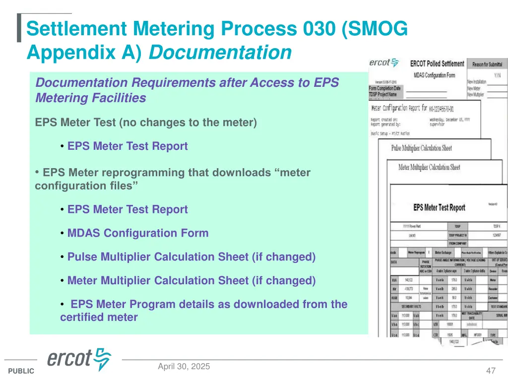 settlement metering process 030 smog appendix 4