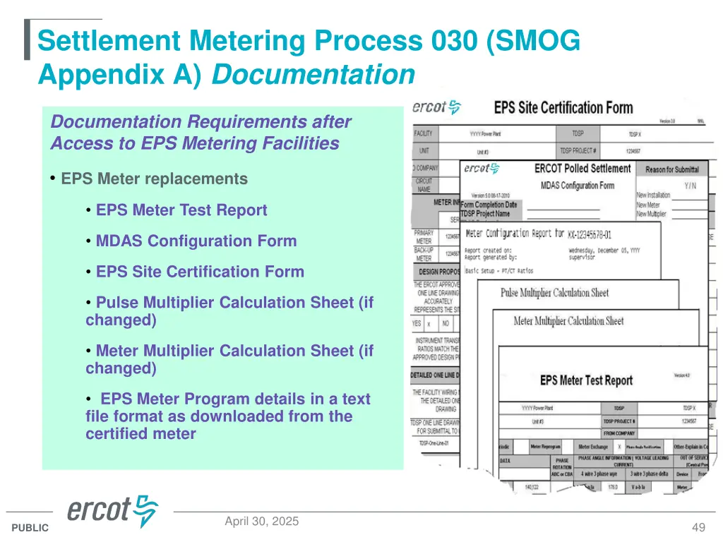 settlement metering process 030 smog appendix 6