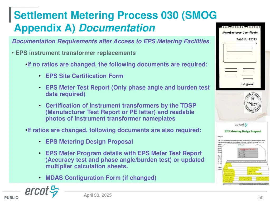 settlement metering process 030 smog appendix 7