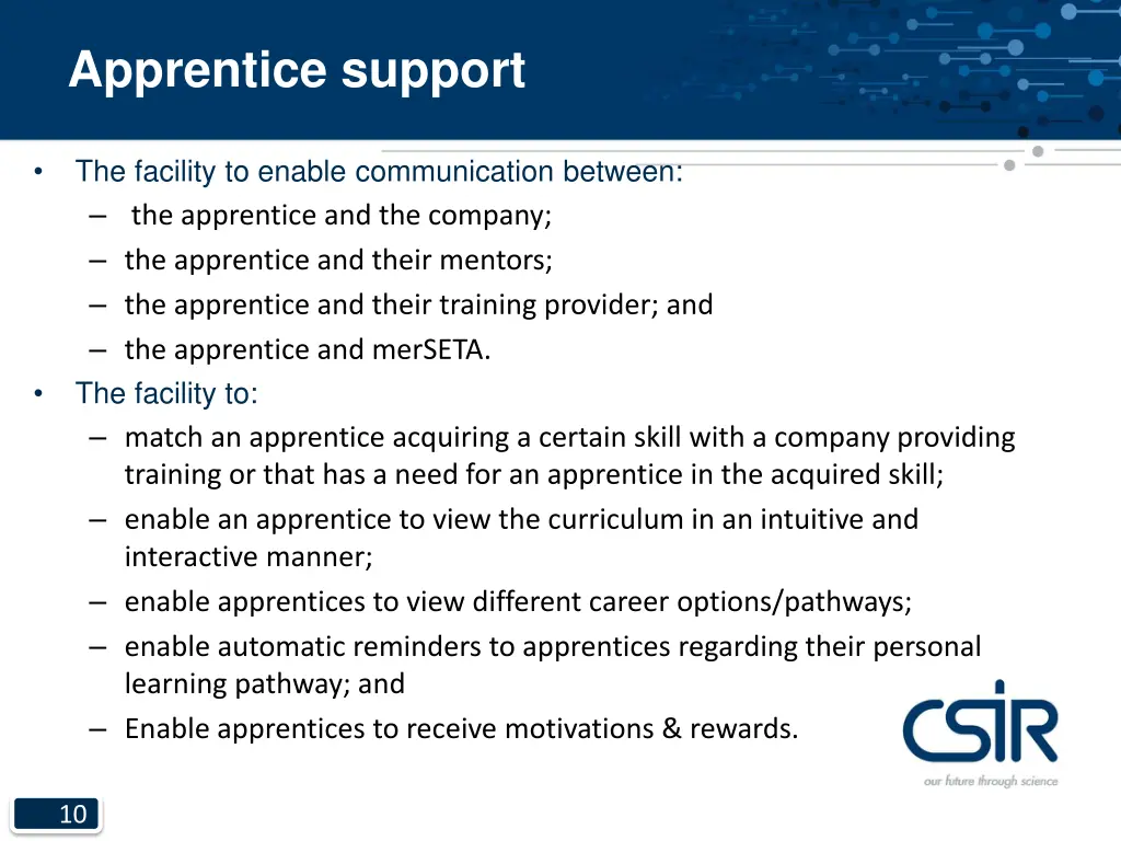 apprentice support