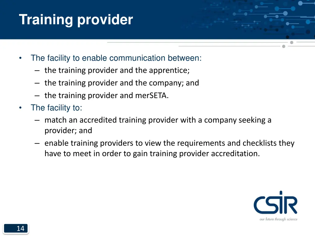 training provider