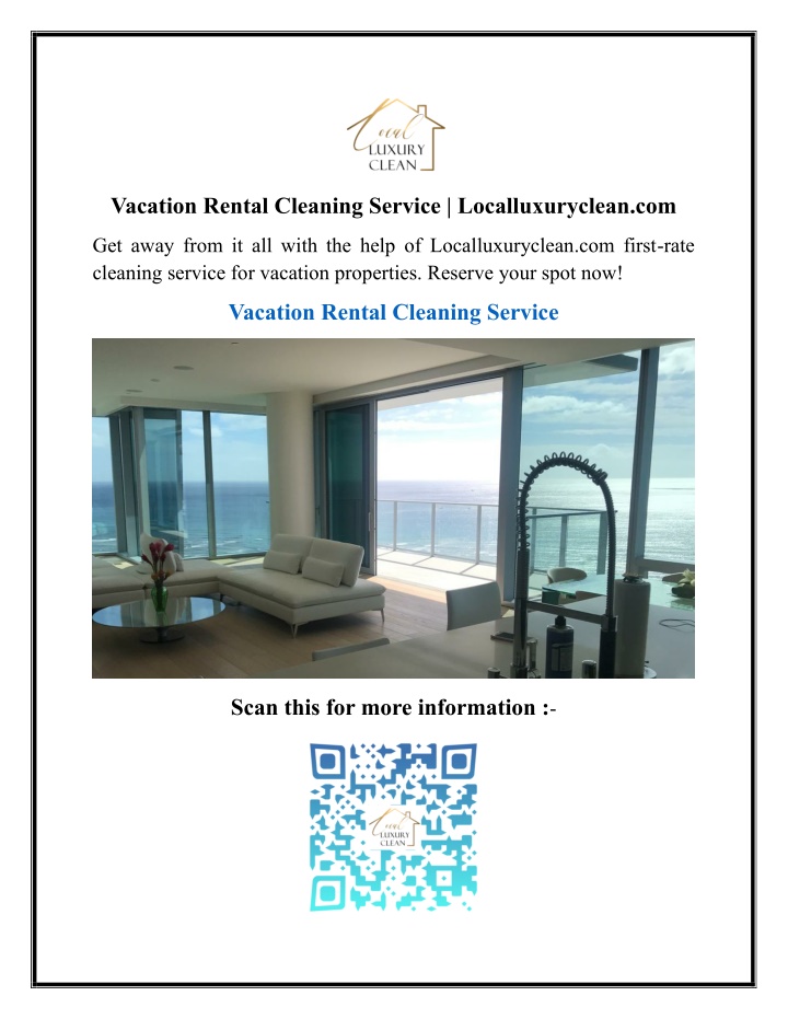 vacation rental cleaning service localluxuryclean