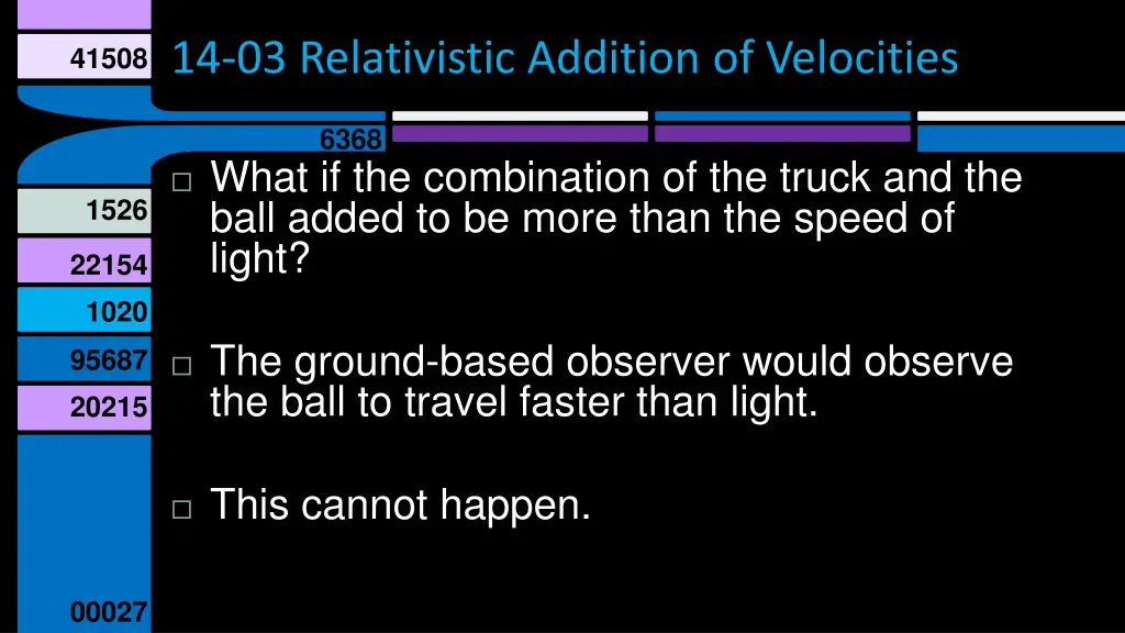 14 03 relativistic addition of velocities 2