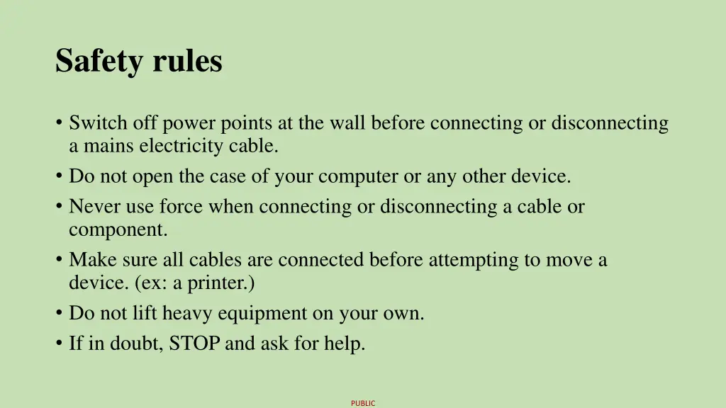 safety rules