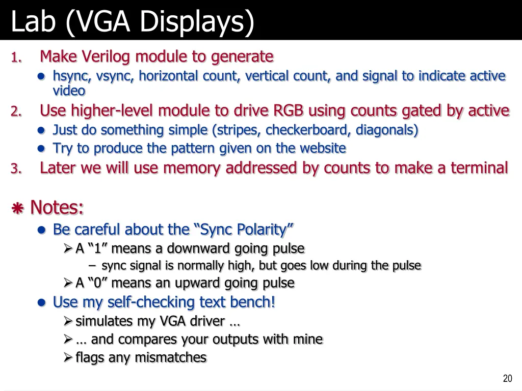 lab vga displays