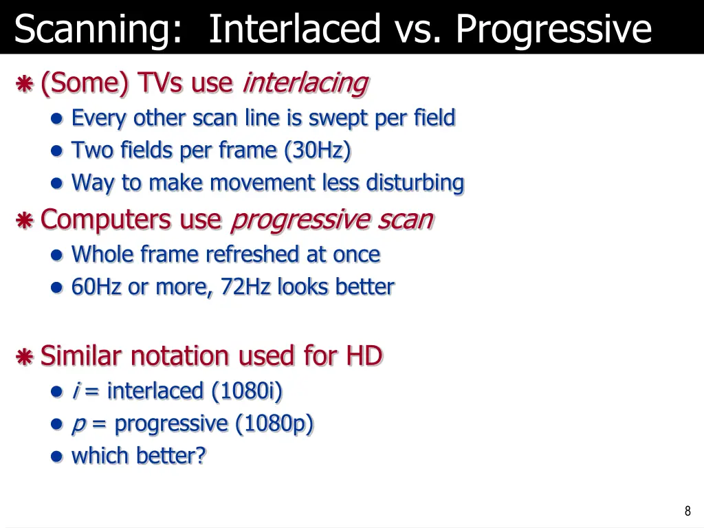 scanning interlaced vs progressive