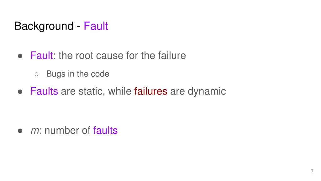 background fault