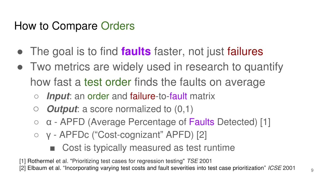 how to compare orders