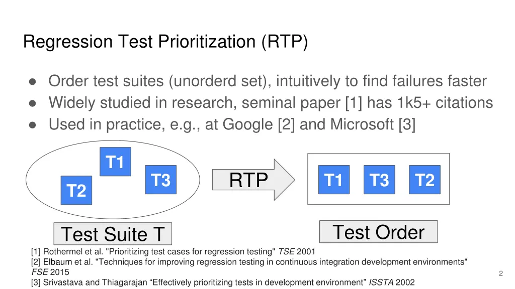 regression test prioritization rtp