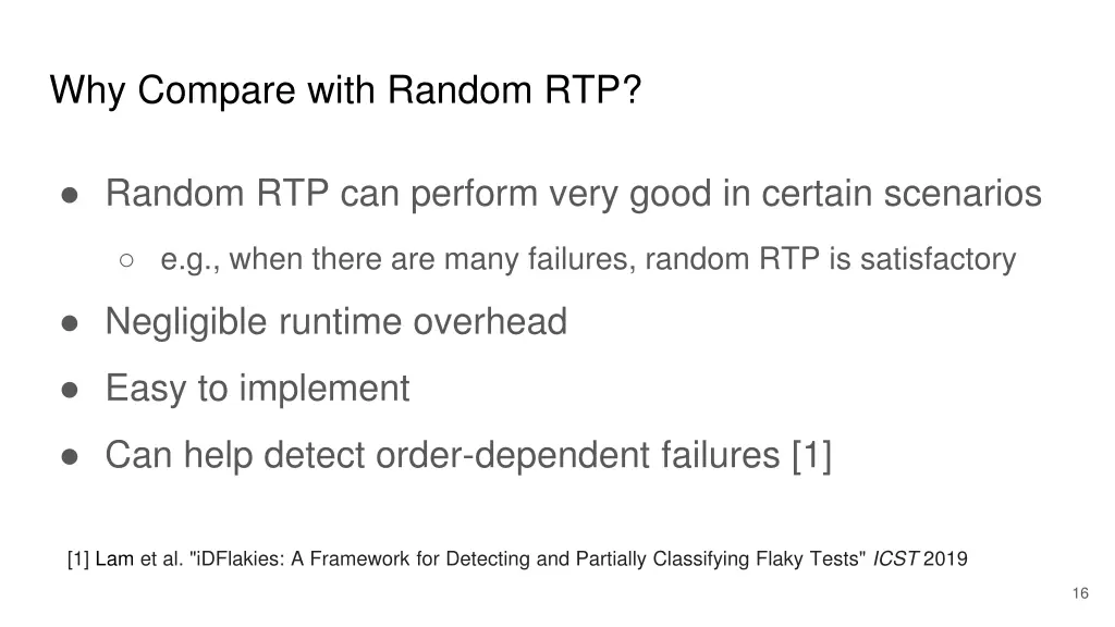 why compare with random rtp