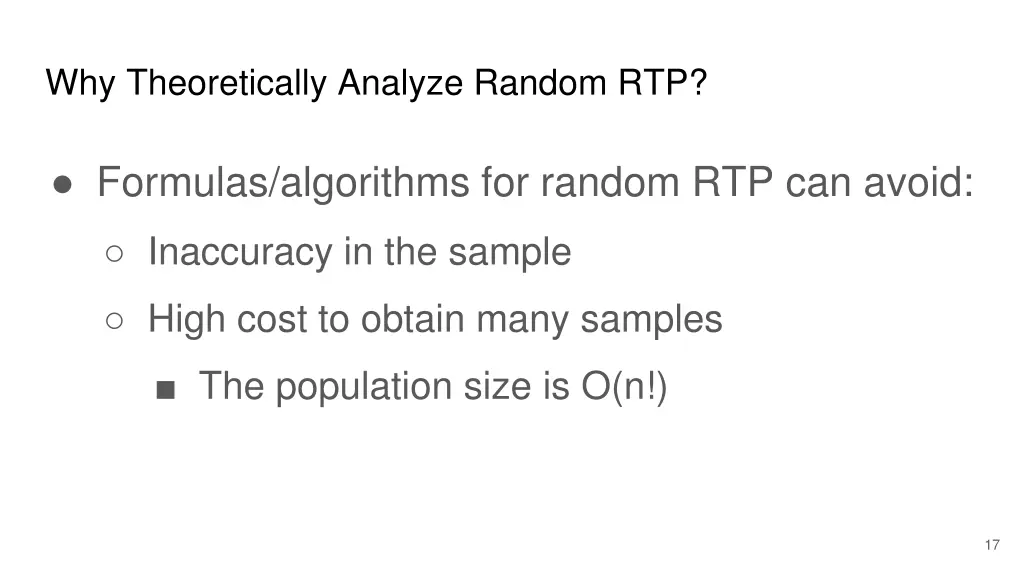 why theoretically analyze random rtp