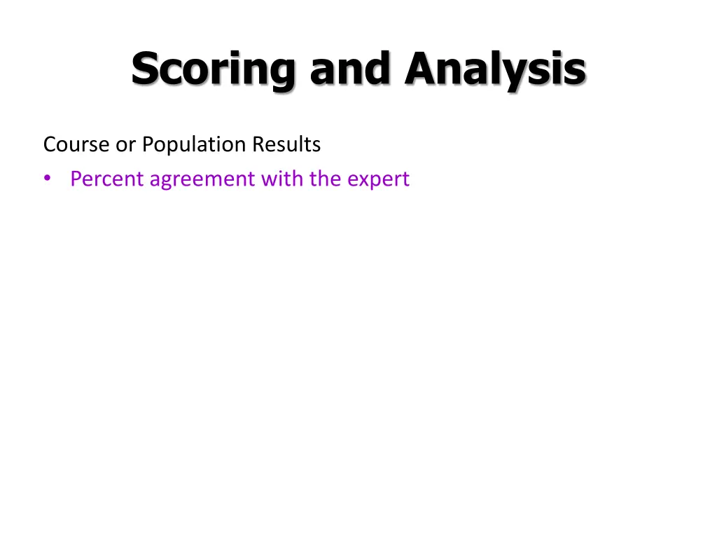 scoring and analysis 1
