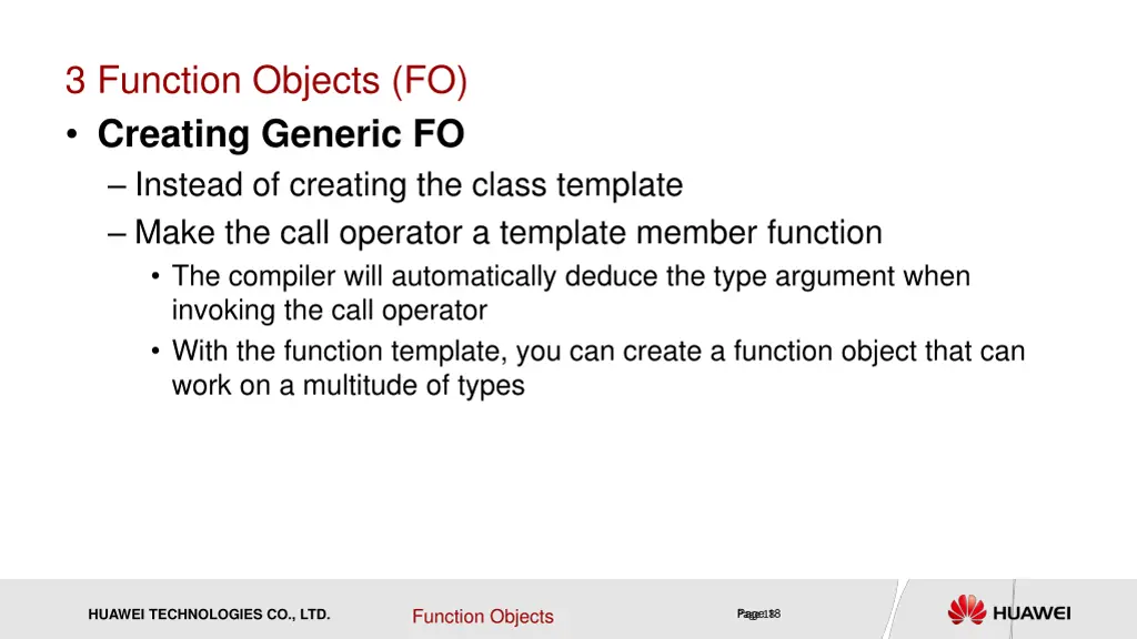 3 function objects fo creating generic fo instead