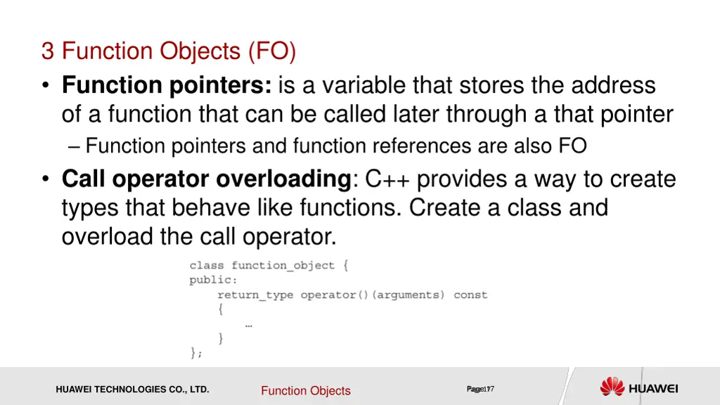 3 function objects fo function pointers