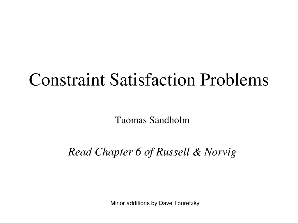 constraint satisfaction problems