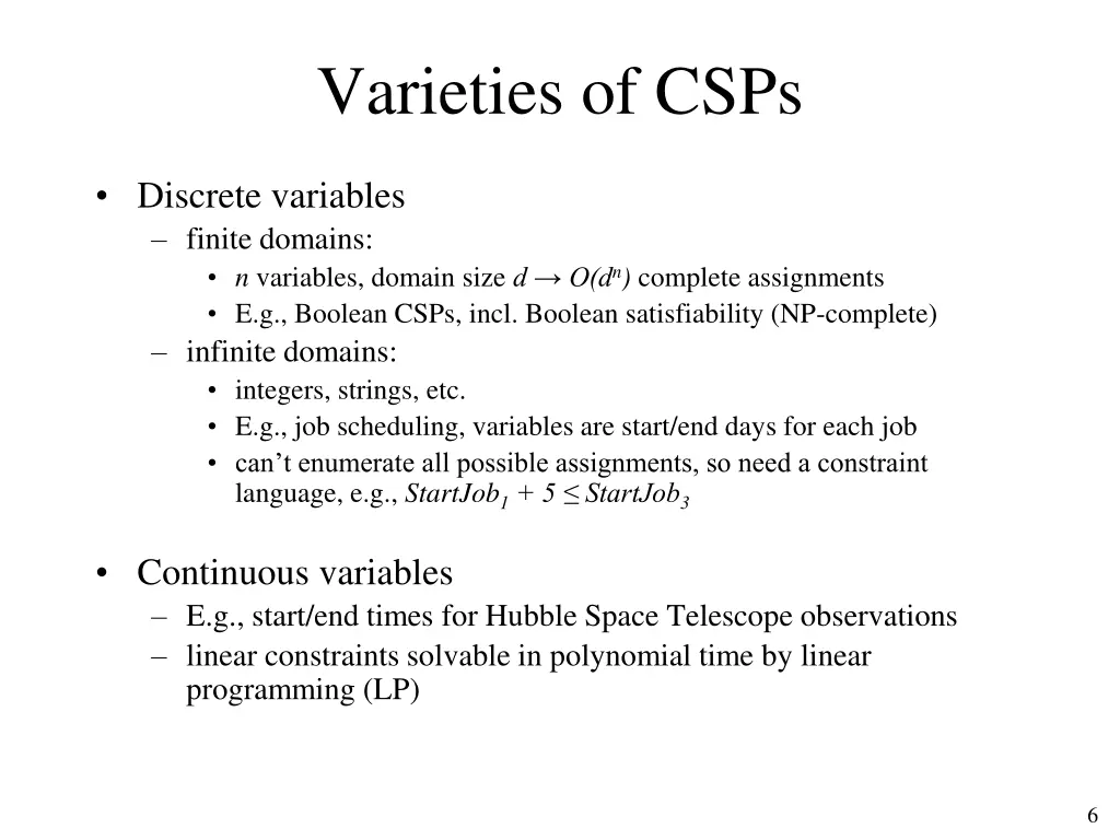varieties of csps