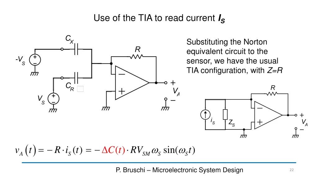 use of the tia to read current i s