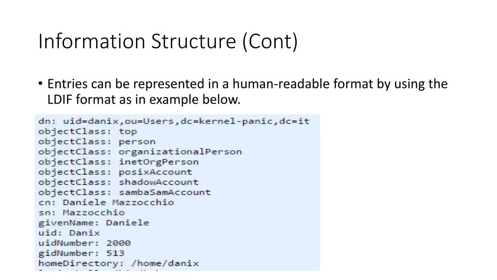 information structure cont 3