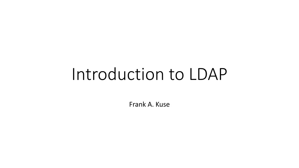 introduction to ldap