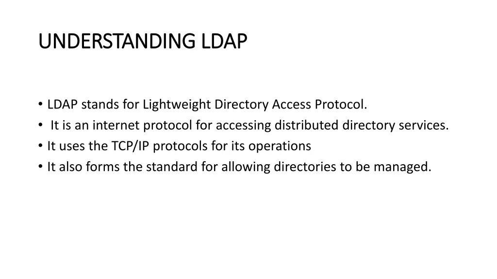 understanding ldap understanding ldap