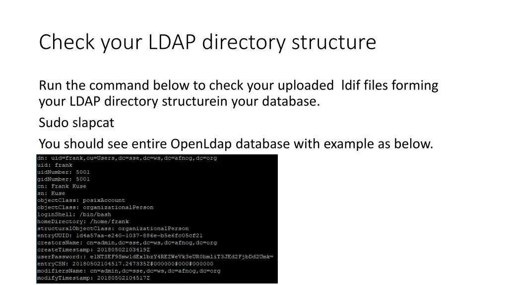 check your ldap directory structure
