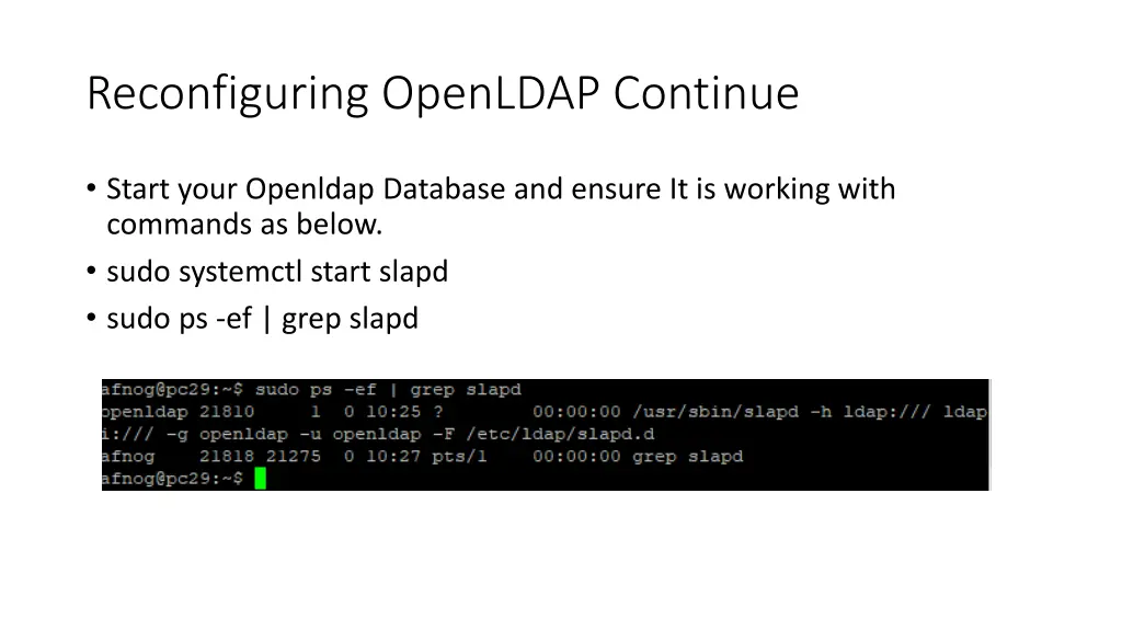 reconfiguring openldap continue 7