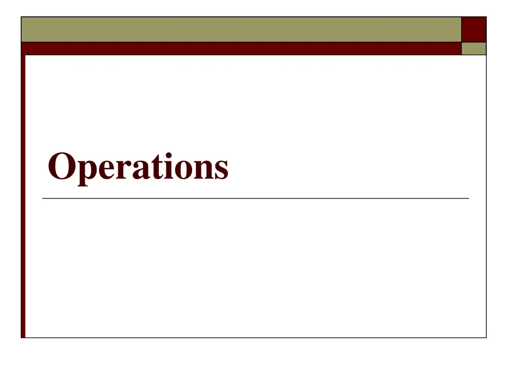operations