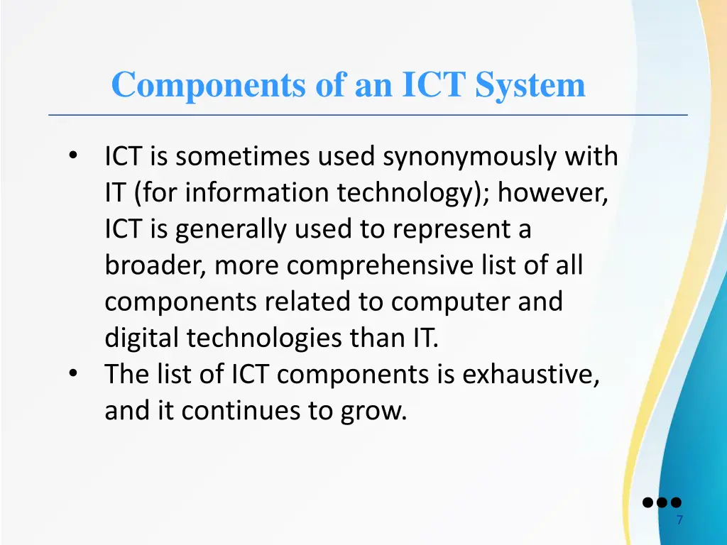 components of an ict system 1