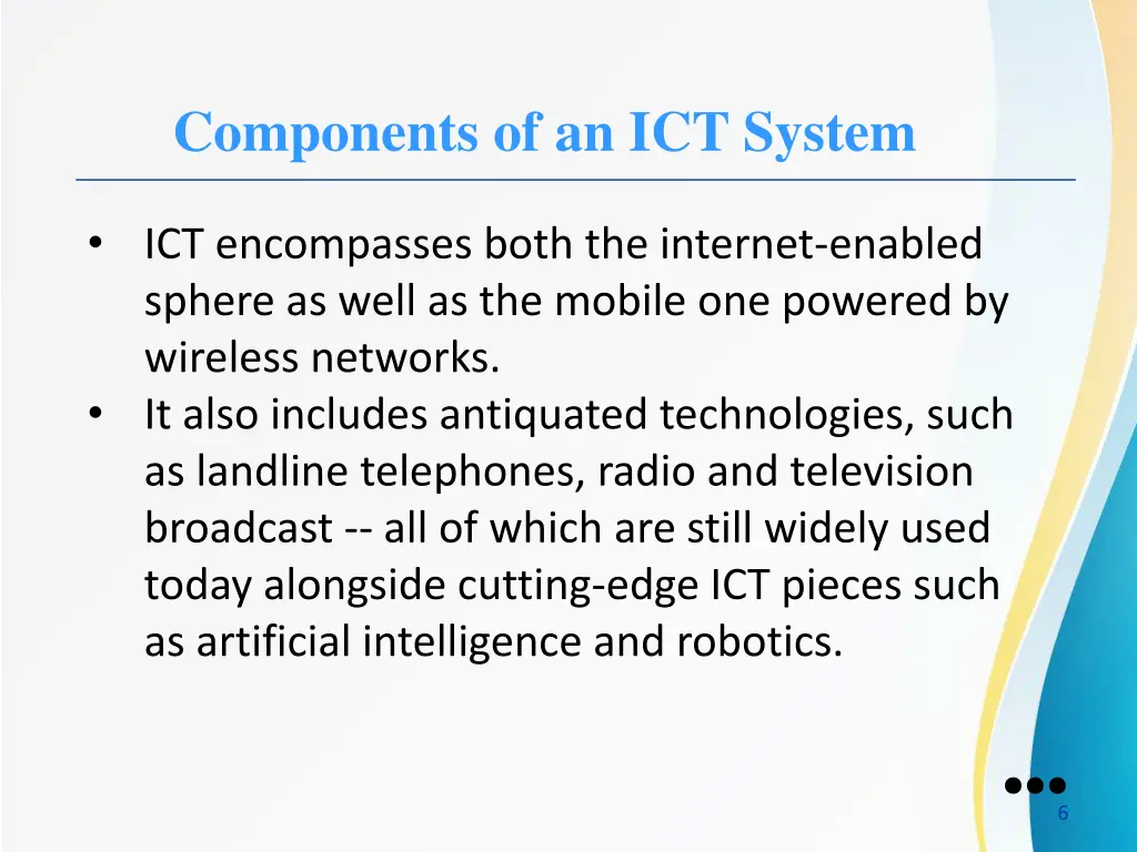 components of an ict system