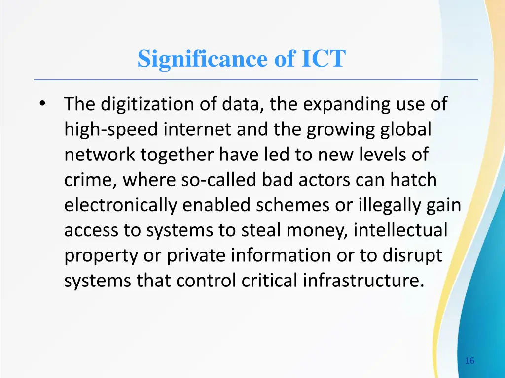 significance of ict 1