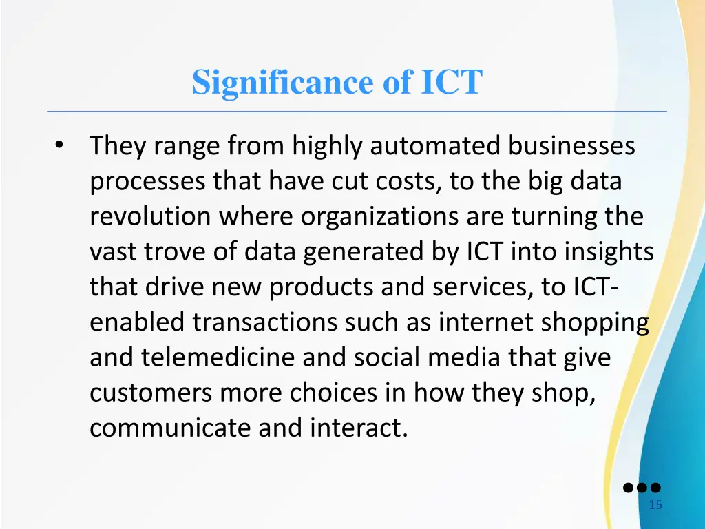 significance of ict