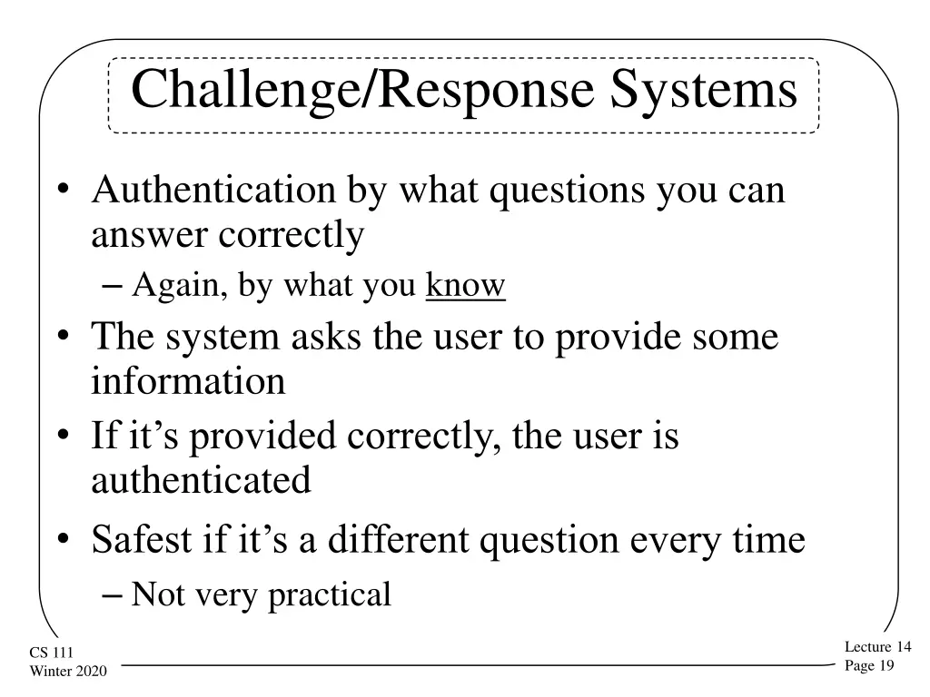 challenge response systems