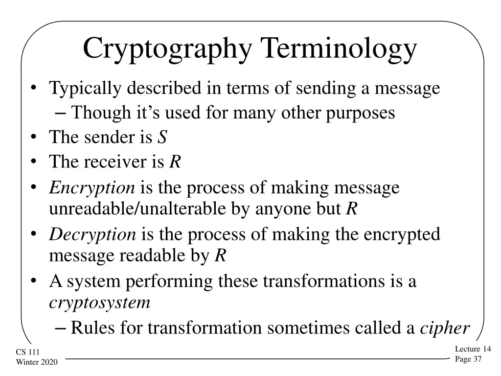 cryptography terminology