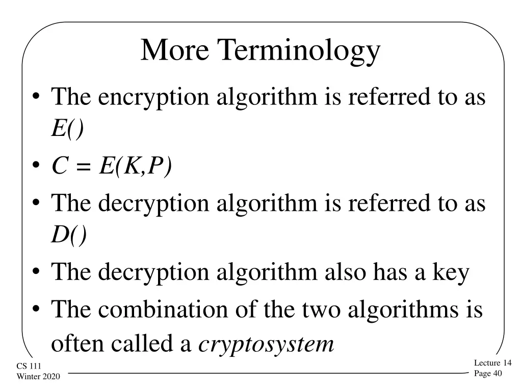 more terminology